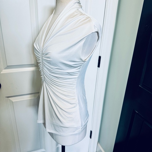 Cache White Ruched Blouse - Picture 3 of 14